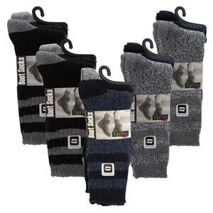 Tipi Toe Women's Wool Blend Boot Socks in Grey, Black & Blue, 10 Pairs